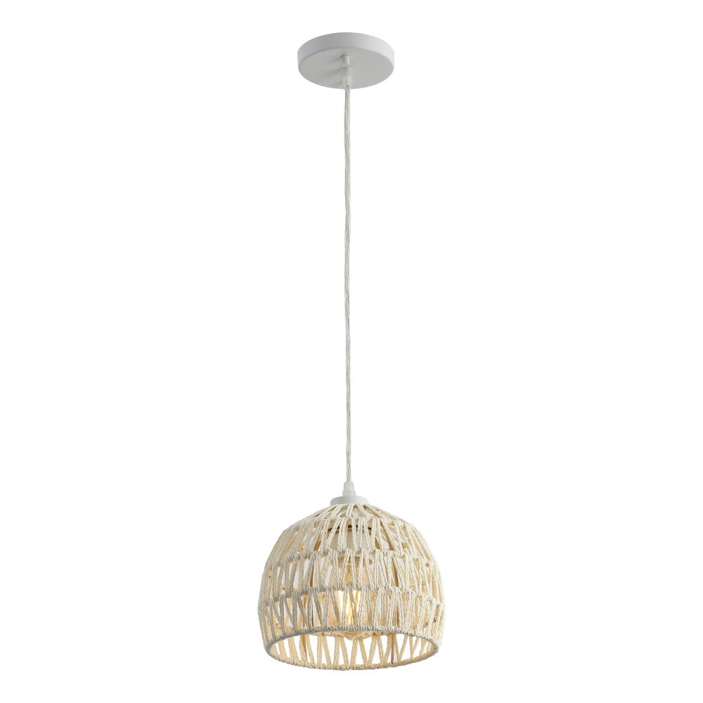 Wasp 20" Woven Rattan Dome LED Pendant