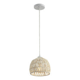 Wasp 20" Woven Rattan Dome LED Pendant