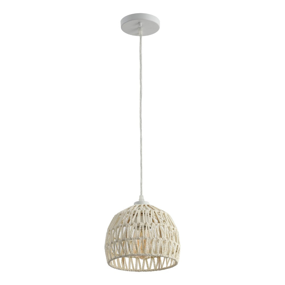 Wasp 20" Woven Rattan Dome LED Pendant