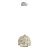 Wasp 20" Woven Rattan Dome LED Pendant
