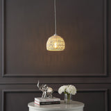 Wasp 20" Woven Rattan Dome LED Pendant