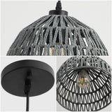 Wasp 20" Woven Rattan Dome LED Pendant