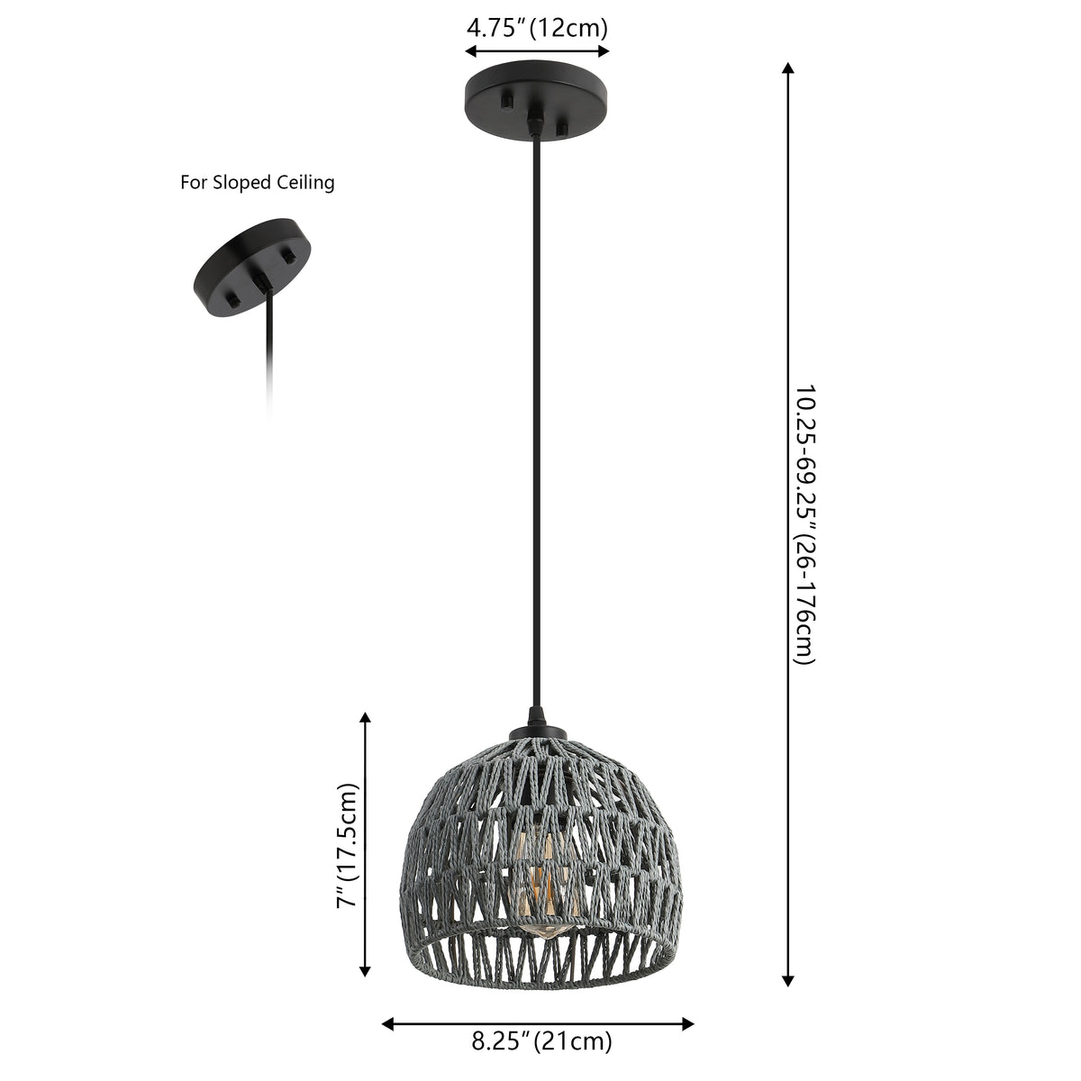 Wasp 20" Woven Rattan Dome LED Pendant