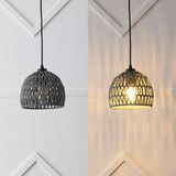 Wasp 20" Woven Rattan Dome LED Pendant