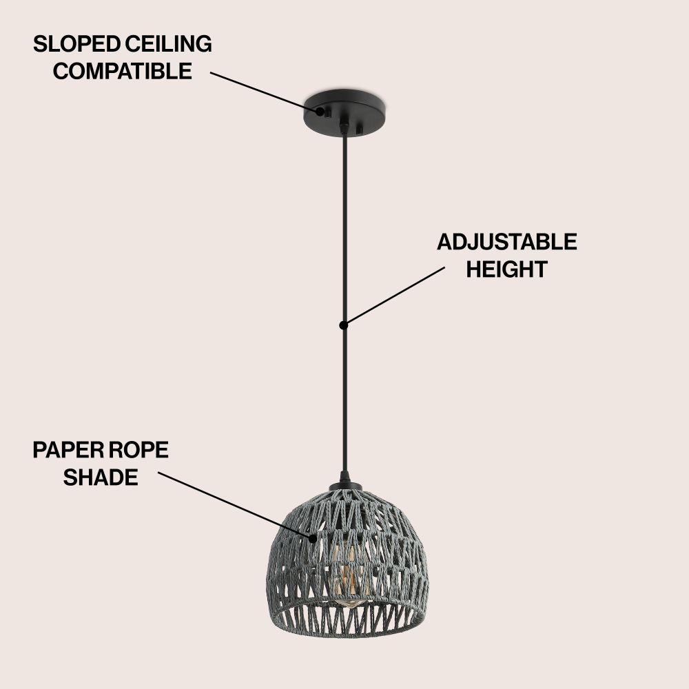 Wasp 20" Woven Rattan Dome LED Pendant