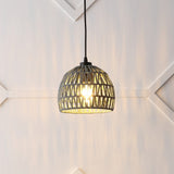 Wasp 20" Woven Rattan Dome LED Pendant