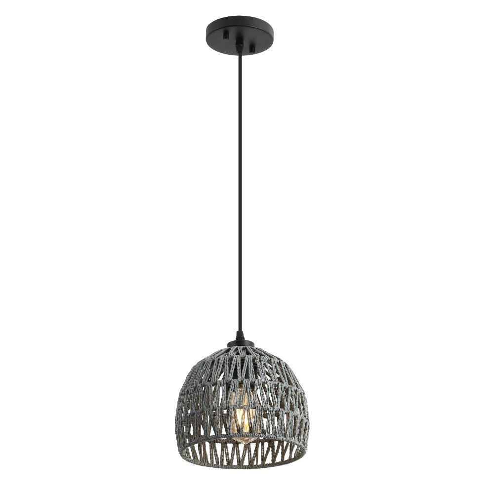 Wasp 20" Woven Rattan Dome LED Pendant