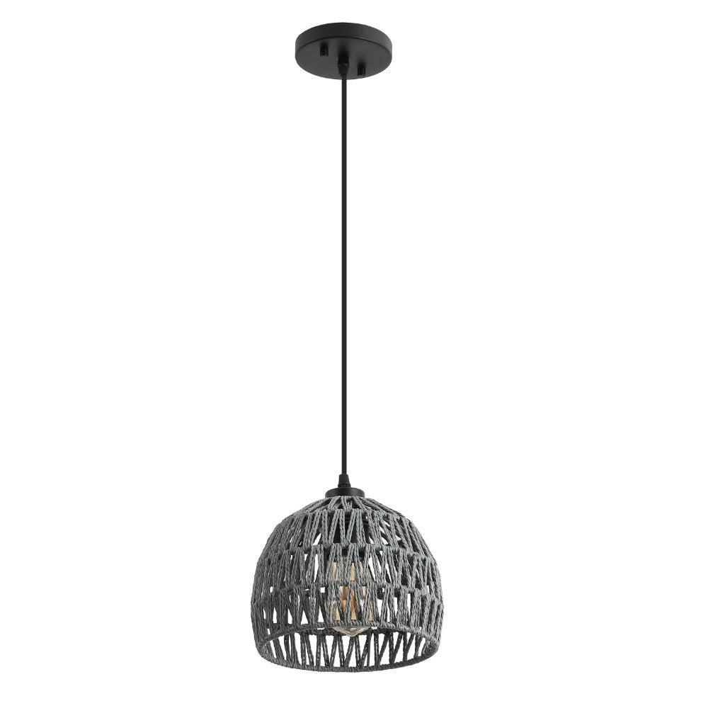 Wasp 20" Woven Rattan Dome LED Pendant