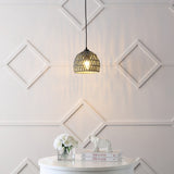 Wasp 20" Woven Rattan Dome LED Pendant