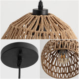 Wasp 20" Woven Rattan Dome LED Pendant