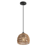 Wasp 20" Woven Rattan Dome LED Pendant
