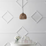 Wasp 20" Woven Rattan Dome LED Pendant