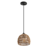 Wasp 20" Woven Rattan Dome LED Pendant