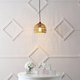 Wasp 20" Woven Rattan Dome LED Pendant