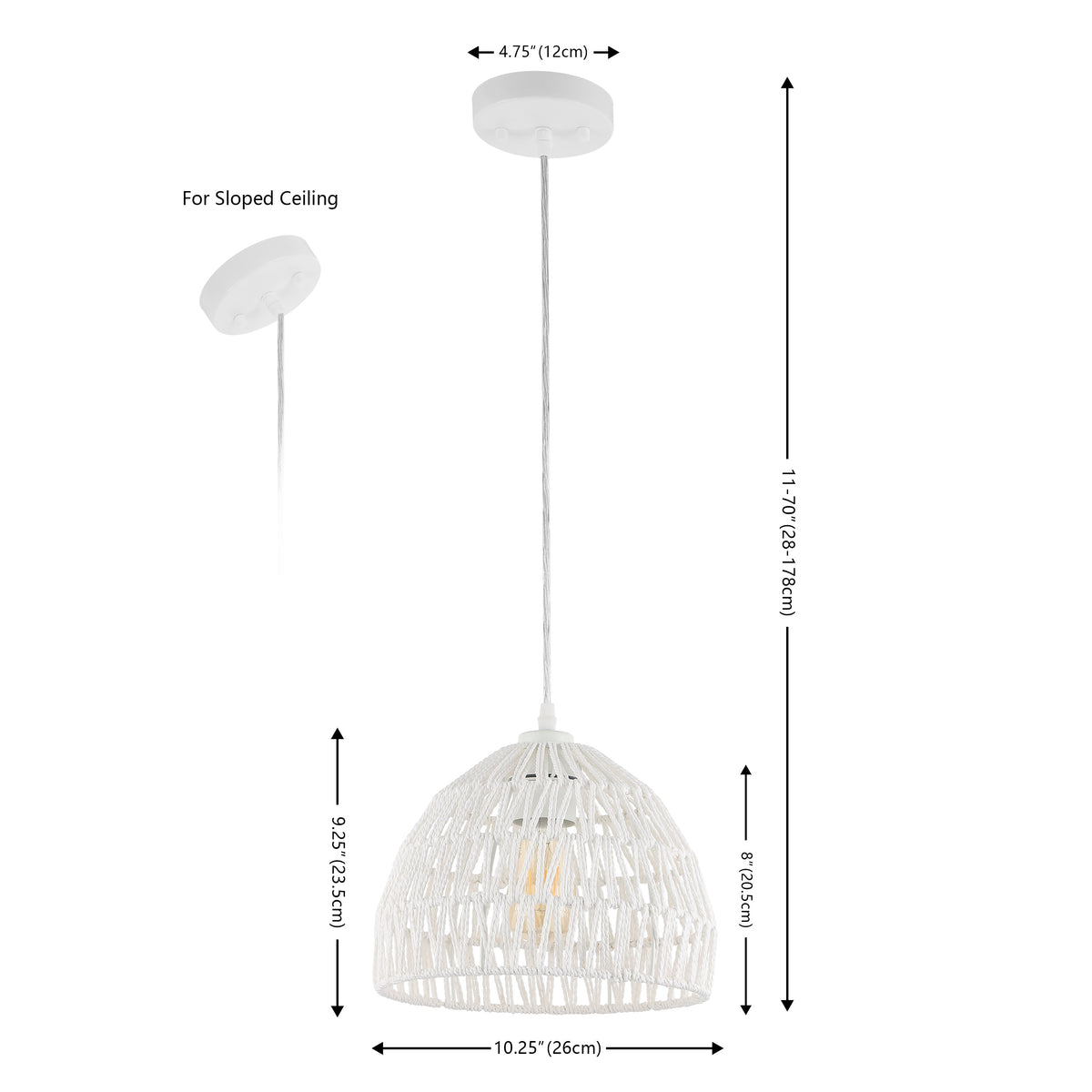 Wasp 20" Woven Rattan Dome LED Pendant