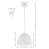 Wasp 20" Woven Rattan Dome LED Pendant