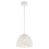 Wasp 20" Woven Rattan Dome LED Pendant