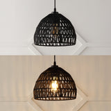Wasp 20" Woven Rattan Dome LED Pendant