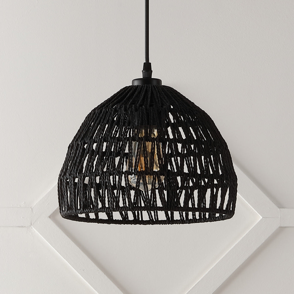 Wasp 20" Woven Rattan Dome LED Pendant