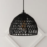 Wasp 20" Woven Rattan Dome LED Pendant