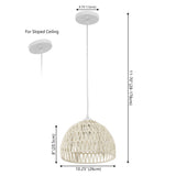 Wasp 20" Woven Rattan Dome LED Pendant
