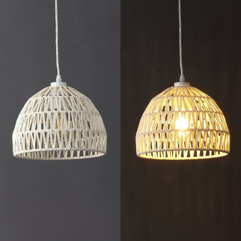Wasp 20" Woven Rattan Dome LED Pendant