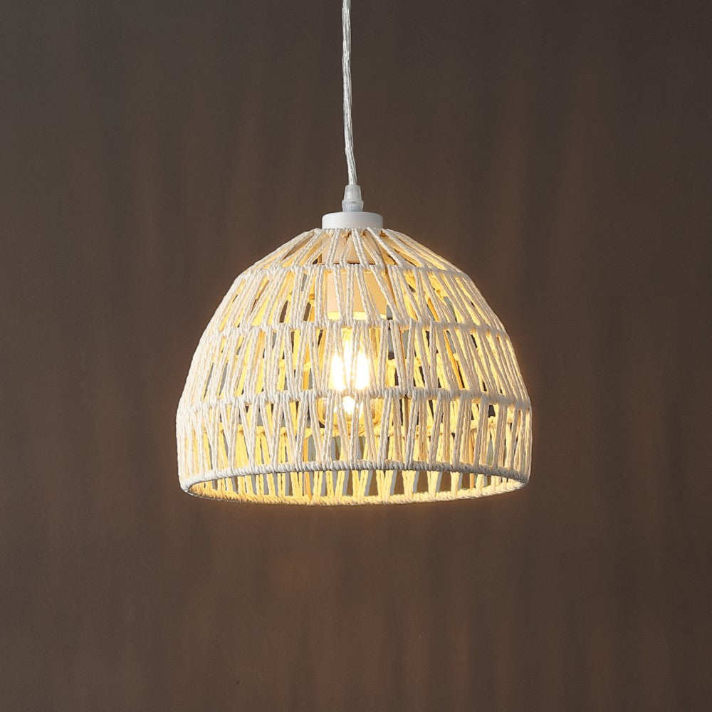 Wasp 20" Woven Rattan Dome LED Pendant