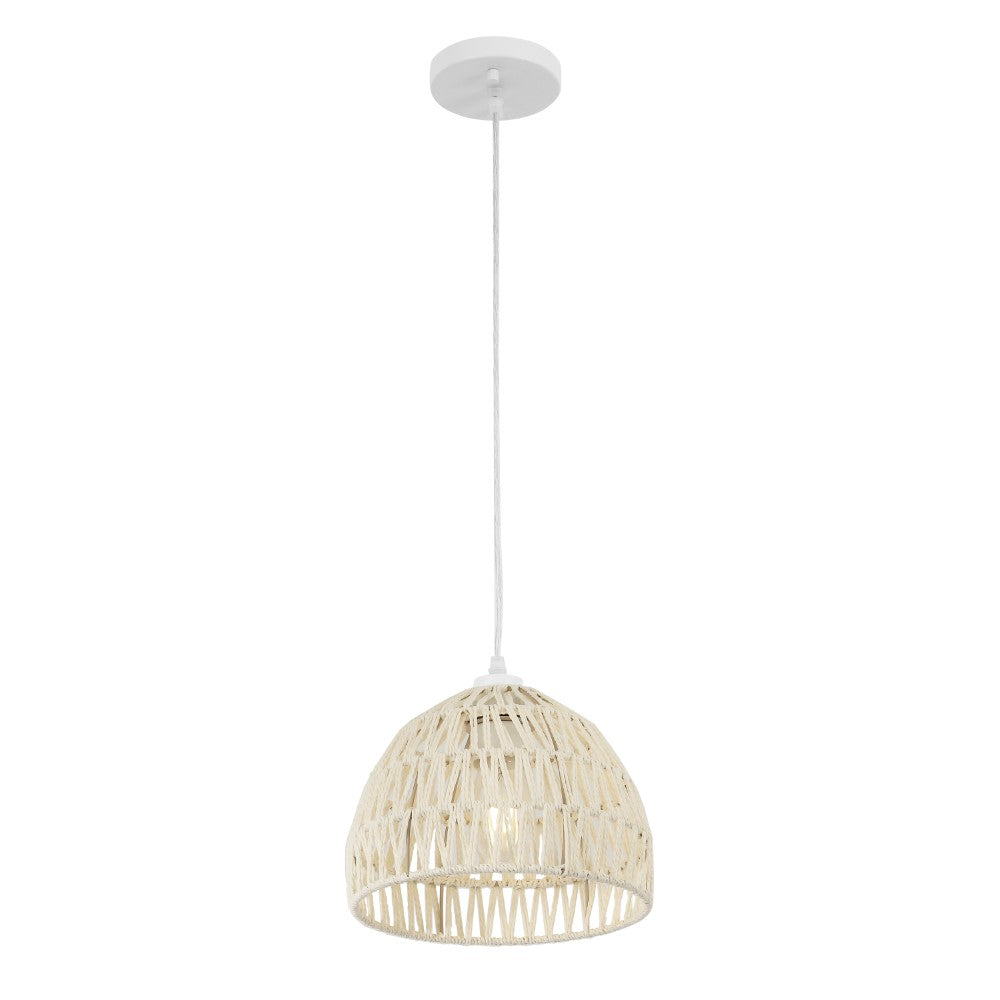Wasp 20" Woven Rattan Dome LED Pendant