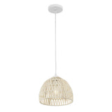 Wasp 20" Woven Rattan Dome LED Pendant