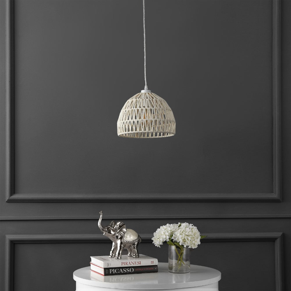Wasp 20" Woven Rattan Dome LED Pendant