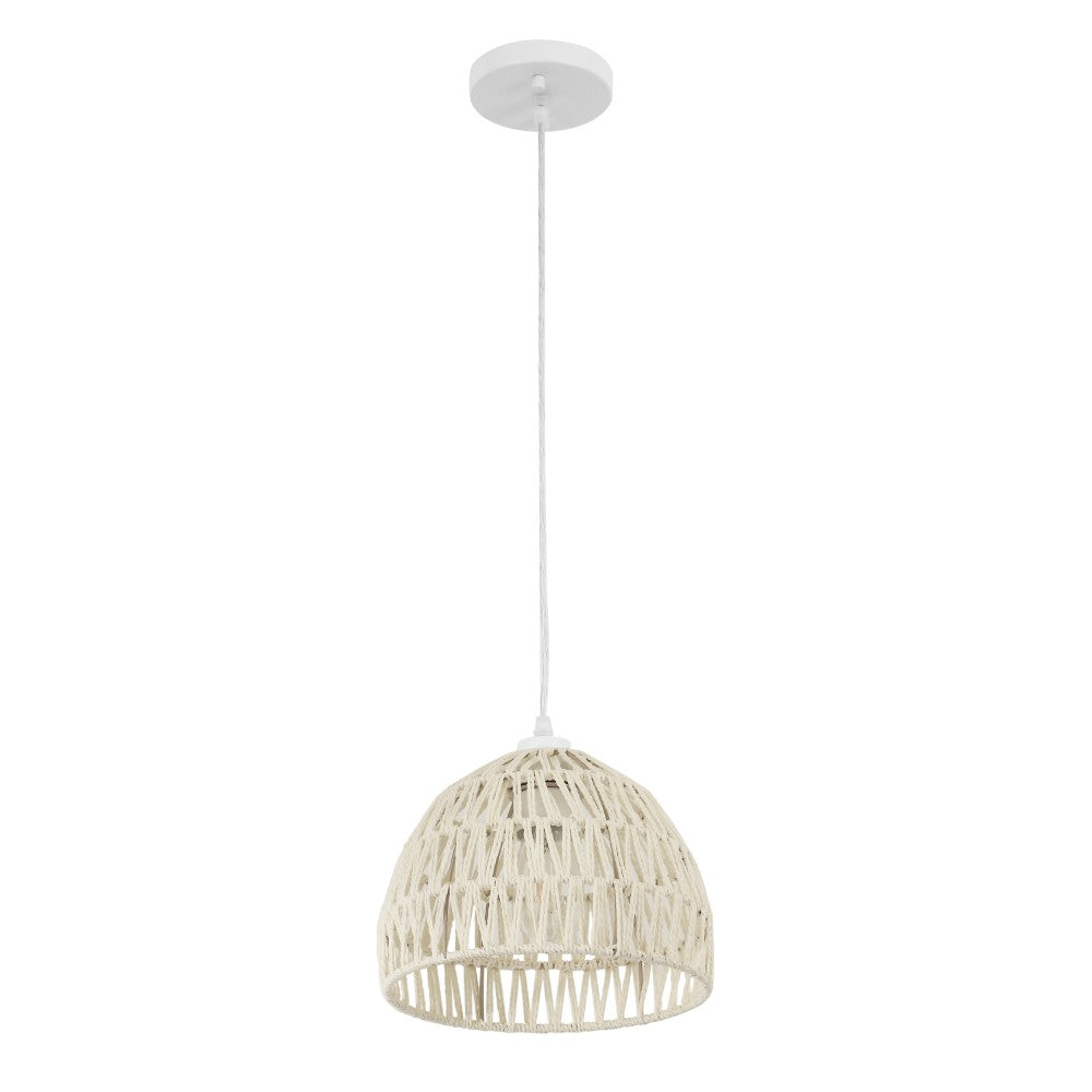 Wasp 20" Woven Rattan Dome LED Pendant