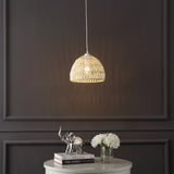 Wasp 20" Woven Rattan Dome LED Pendant