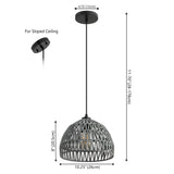 Wasp 20" Woven Rattan Dome LED Pendant
