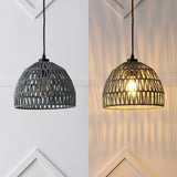 Wasp 20" Woven Rattan Dome LED Pendant