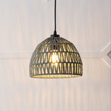 Wasp 20" Woven Rattan Dome LED Pendant