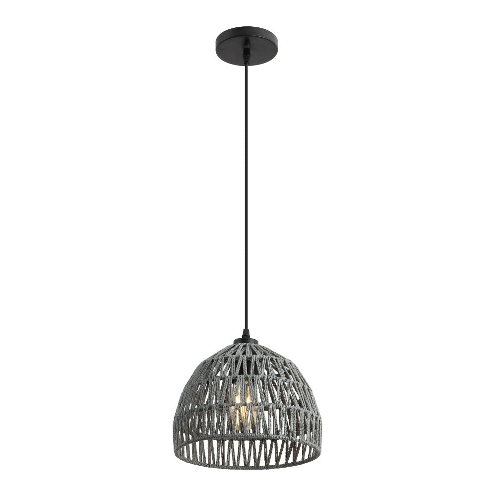 Wasp 20" Woven Rattan Dome LED Pendant
