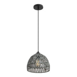 Wasp 20" Woven Rattan Dome LED Pendant