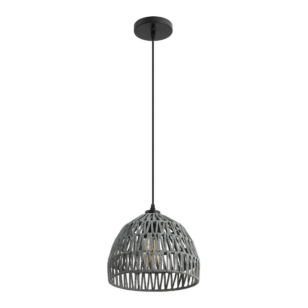 Wasp 20" Woven Rattan Dome LED Pendant