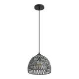 Wasp 20" Woven Rattan Dome LED Pendant