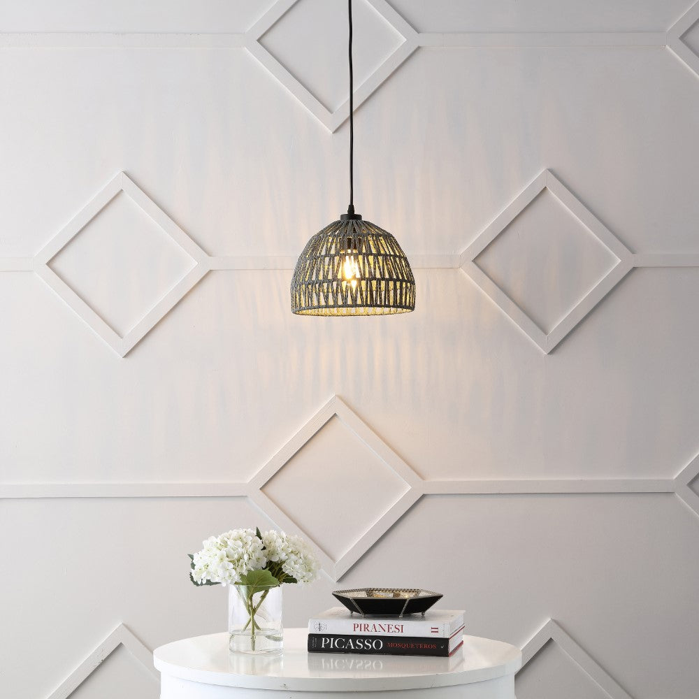 Wasp 20" Woven Rattan Dome LED Pendant