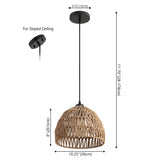 Wasp 20" Woven Rattan Dome LED Pendant
