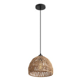 Wasp 20" Woven Rattan Dome LED Pendant