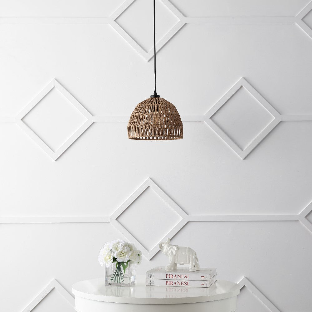 Wasp 20" Woven Rattan Dome LED Pendant