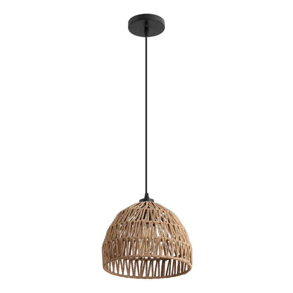 Wasp 20" Woven Rattan Dome LED Pendant