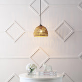 Wasp 20" Woven Rattan Dome LED Pendant