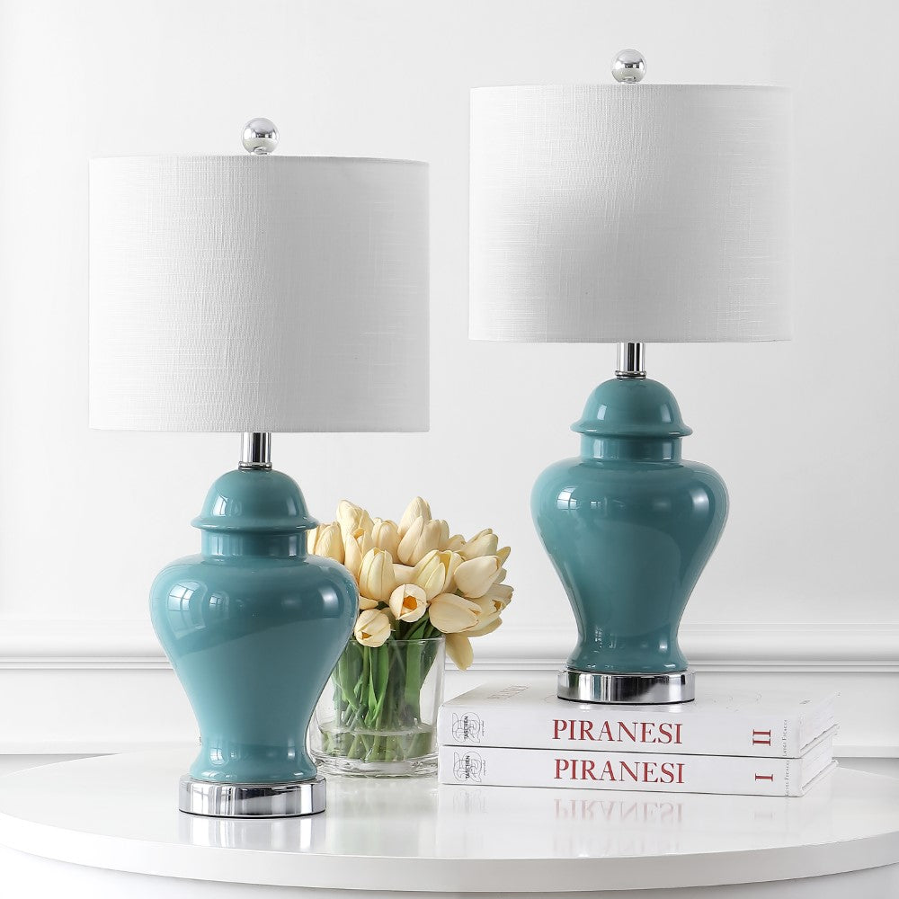 Electra 22" Ceramic/Iron Classic Cottage LED Table Lamp Set 2