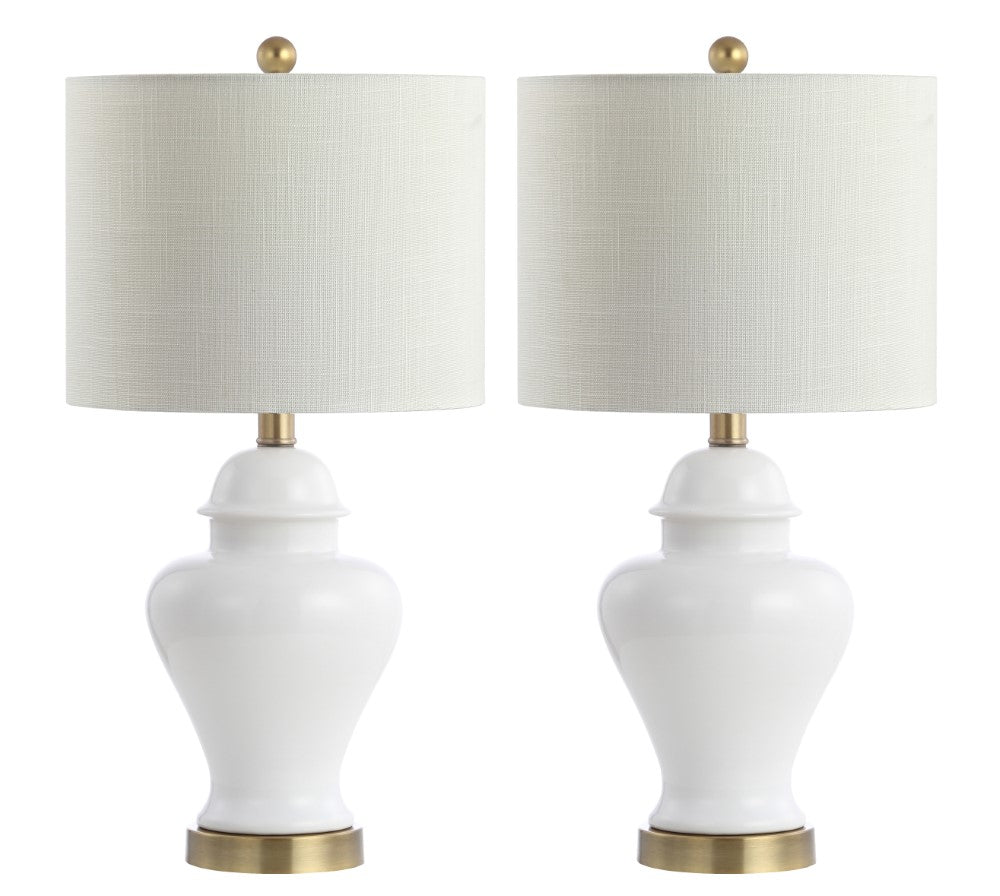 Electra 22" Ceramic/Iron Classic Cottage LED Table Lamp Set 2