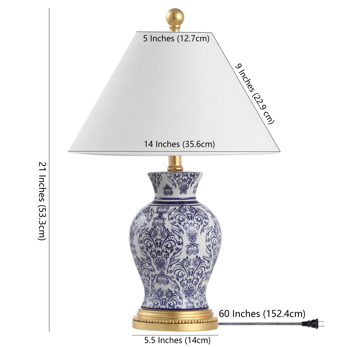Tadami 21" Ceramic/Iron Classic Modern LED Table Lamp, Set of 2