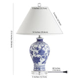 Lewis 21.5" Ceramic/Crystal Chinoiserie Floral LED Table Lamp