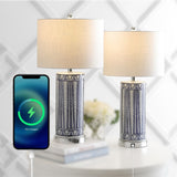 Beseck 27" Ceramic/Iron Contemporary USB Charging LED Table Lamp Set 2